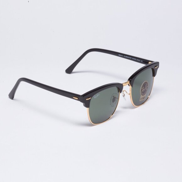 Ray-Ban RB3016-W365 Clubmaster  Black Frame Green Lenses 51mm Unisex Italy Made - Picture 5 of 12